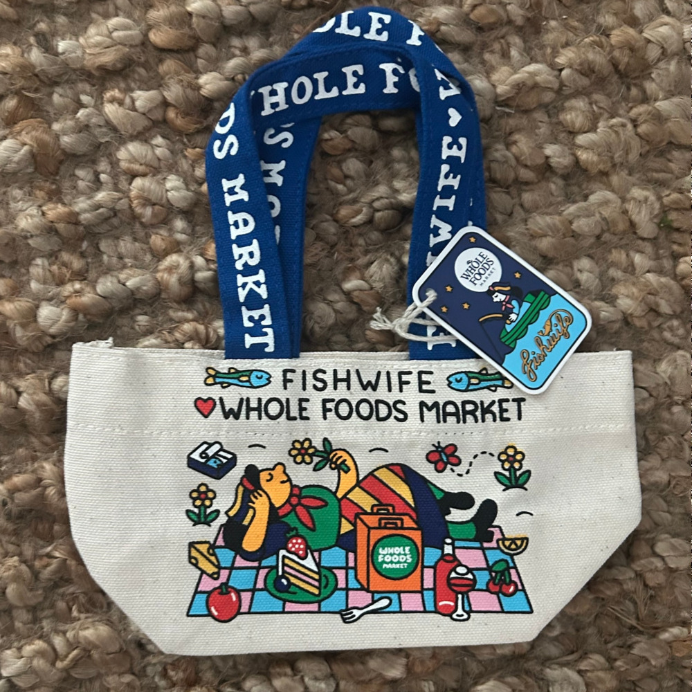 Fishwife x Whole Foods Market Micro Canvas Tote Bag NWT Limited Edition